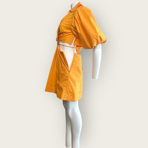 NWT | Jonathan Sinkhai | Aulora Cutout Poplin Mini Dress | Zinnia | Medium - Picture 6 of 16